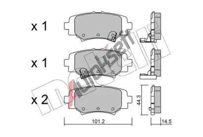 METELLI Sada brzdovch destiek MT 22-0993-0, 22-0993-0