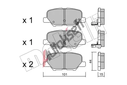 METELLI Sada brzdovch destiek MT 22-0995-0, 22-0995-0