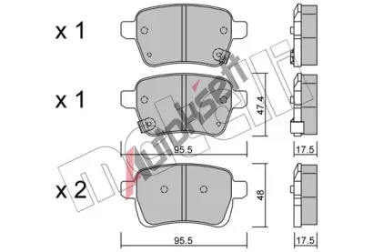 METELLI Sada brzdovch destiek MT 22-1012-0, 22-1012-0
