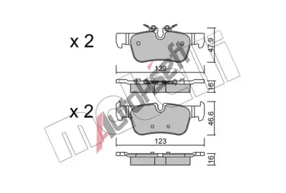 METELLI Sada brzdovch destiek MT 22-1038-0, 22-1038-0