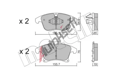 METELLI Sada brzdovch destiek MT 22-1039-1, 22-1039-1