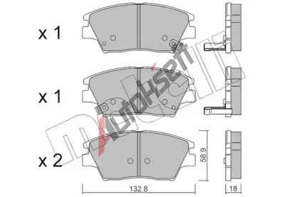 METELLI Sada brzdovch destiek MT 22-1098-0, 22-1098-0
