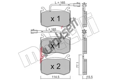 METELLI Sada brzdovch destiek MT 22-1099-0, 22-1099-0