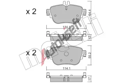 METELLI Sada brzdovch destiek MT 22-1136-0, 22-1136-0