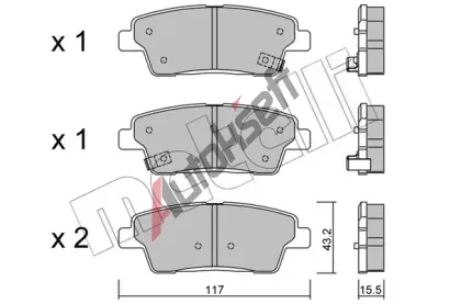 METELLI Sada brzdovch destiek MT 22-1140-0, 22-1140-0