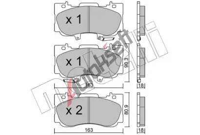 METELLI Sada brzdovch destiek MT 22-1183-0, 22-1183-0