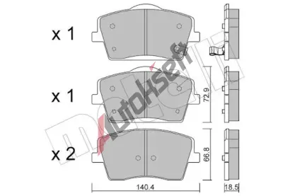 METELLI Sada brzdových destiček MT 22-1186-1, 22-1186-1 METELLI Sada brzdových destiček MT 22-1186-1, 22-1186-1