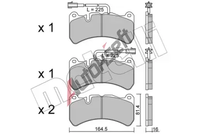 METELLI Sada brzdovch destiek MT 22-1201-2, 22-1201-2