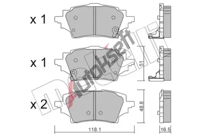 METELLI Sada brzdovch destiek MT 22-1228-0, 22-1228-0