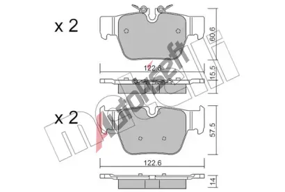 METELLI Sada brzdových destiček MT 22-1267-0, 22-1267-0 METELLI Sada brzdových destiček MT 22-1267-0, 22-1267-0