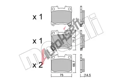 METELLI Sada brzdovch destiek MT 22-1289-0, 22-1289-0