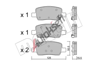 METELLI Sada brzdovch destiek MT 22-1304-0, 22-1304-0