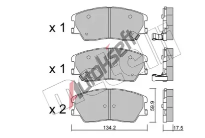 METELLI Sada brzdovch destiek MT 22-1305-0, 22-1305-0