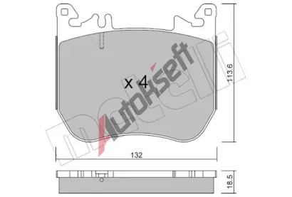 METELLI Sada brzdových destiček MT 22-1312-0, 22-1312-0 METELLI Sada brzdových destiček MT 22-1312-0, 22-1312-0