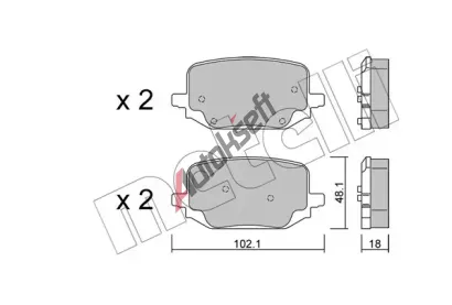 METELLI Sada brzdov�ch desti�ek MT 22-1331-0, 22-1331-0