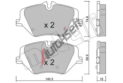 METELLI Sada brzdovch destiek MT 22-1354-0, 22-1354-0
