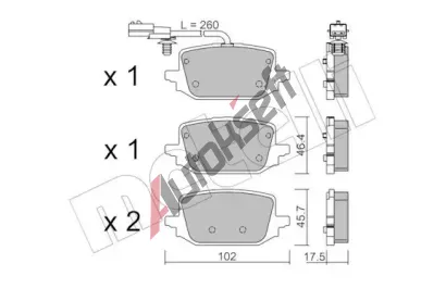 METELLI Sada brzdových destiček MT 22-1366-1, 22-1366-1 METELLI Sada brzdových destiček MT 22-1366-1, 22-1366-1