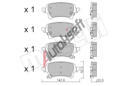 METELLI Sada brzdovch destiek MT 22-1376-0, 22-1376-0