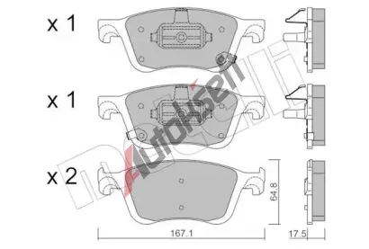 METELLI Sada brzdov�ch desti�ek MT 22-1382-0, 22-1382-0