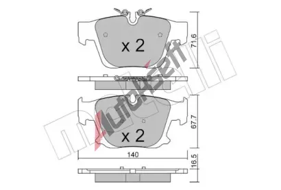 METELLI Sada brzdov�ch desti�ek MT 22-1386-0, 22-1386-0