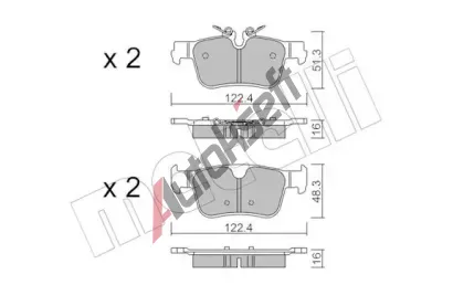 METELLI Sada brzdov�ch desti�ek MT 22-1390-0, 22-1390-0
