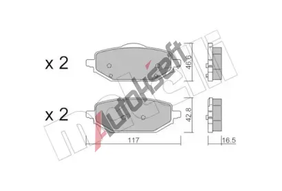 METELLI Sada brzdových destiček MT 22-1395-0, 22-1395-0 METELLI Sada brzdových destiček MT 22-1395-0, 22-1395-0