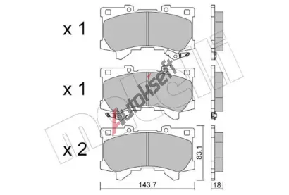 METELLI Sada brzdov�ch desti�ek MT 22-1401-0, 22-1401-0