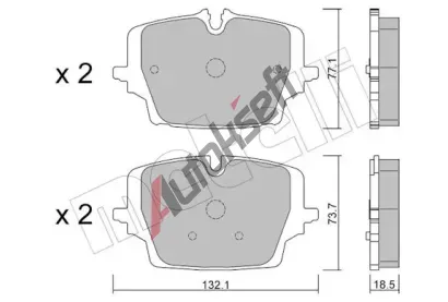 METELLI Sada brzdových destiček MT 22-1407-0, 22-1407-0 METELLI Sada brzdových destiček MT 22-1407-0, 22-1407-0