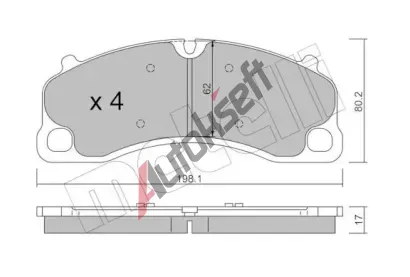 METELLI Sada brzdov�ch desti�ek MT 22-1462-0, 22-1462-0