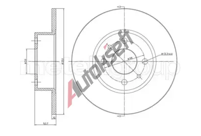 METELLI Brzdov kotou - 251 mm MT 23-0193C, 23-0193C