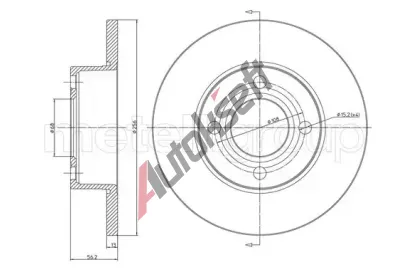 METELLI Brzdov kotou - 256 mm MT 23-0233, 23-0233
