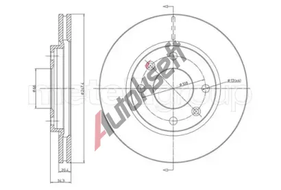 METELLI Brzdov kotou - 247 mm MT 23-0238, 23-0238