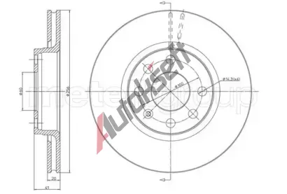 METELLI Brzdov kotou - 256 mm MT 23-0284, 23-0284
