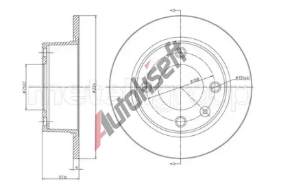 METELLI Brzdov kotou - 224 mm MT 23-0319, 23-0319