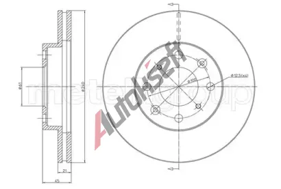 METELLI Brzdov kotou - 240 mm MT 23-0343, 23-0343