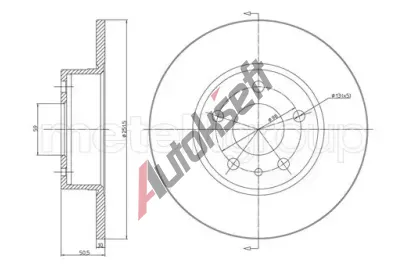 METELLI Brzdov kotou - 252 mm MT 23-0368C, 23-0368C