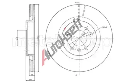 METELLI Brzdov kotou - 280 mm MT 23-0391C, 23-0391C