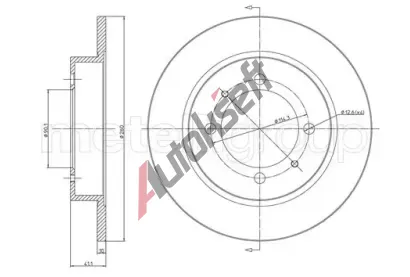 METELLI Brzdov kotou - 260 mm MT 23-0434C, 23-0434C