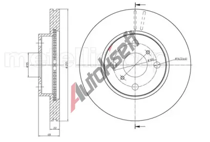 METELLI Brzdov kotou - 255 mm MT 23-0439, 23-0439