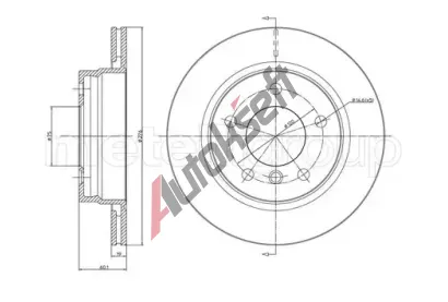 METELLI Brzdov kotou - 276 mm MT 23-0450C, 23-0450C