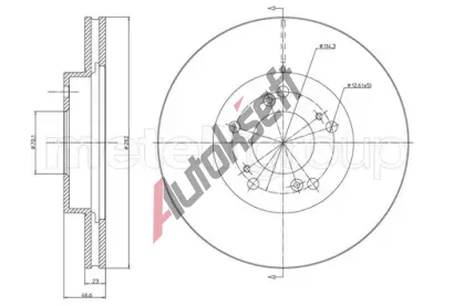 METELLI Brzdov kotou - 282 mm MT 23-0503C, 23-0503C