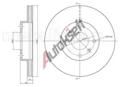METELLI Brzdov kotou - 280 mm MT 23-0545, 23-0545