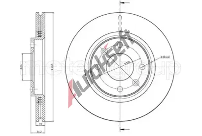 METELLI Brzdov kotou - 266 mm MT 23-0555C, 23-0555C