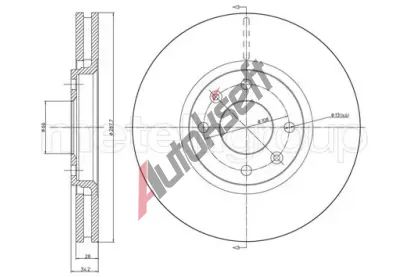 METELLI Brzdový kotouč - 288 mm MT 23-0557C, 23-0557C  METELLI Brzdový kotouč - 288 mm MT 23-0557C, 23-0557C