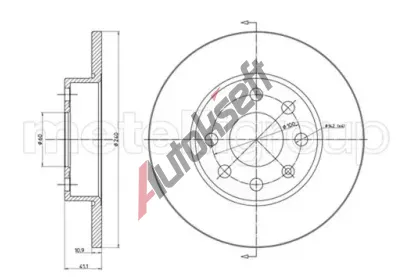 METELLI Brzdov kotou - 236 mm MT 23-0568C, 23-0568C