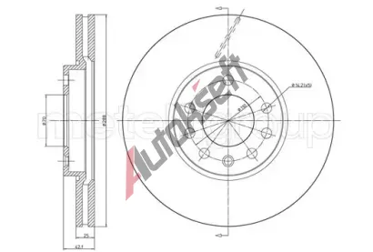 METELLI Brzdov kotou - 288 mm MT 23-0605C, 23-0605C