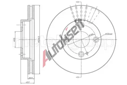 METELLI Brzdov kotou - 235 mm MT 23-0668C, 23-0668C