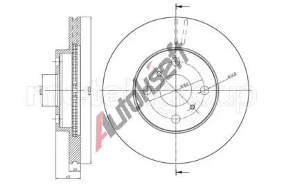 METELLI Brzdov kotou - 255 mm MT 23-0717C, 23-0717C