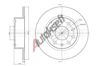 METELLI Brzdov kotou - 253 mm MT 23-0724C, 23-0724C