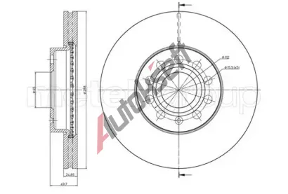 METELLI Brzdov kotou - 288 mm MT 23-0734C, 23-0734C